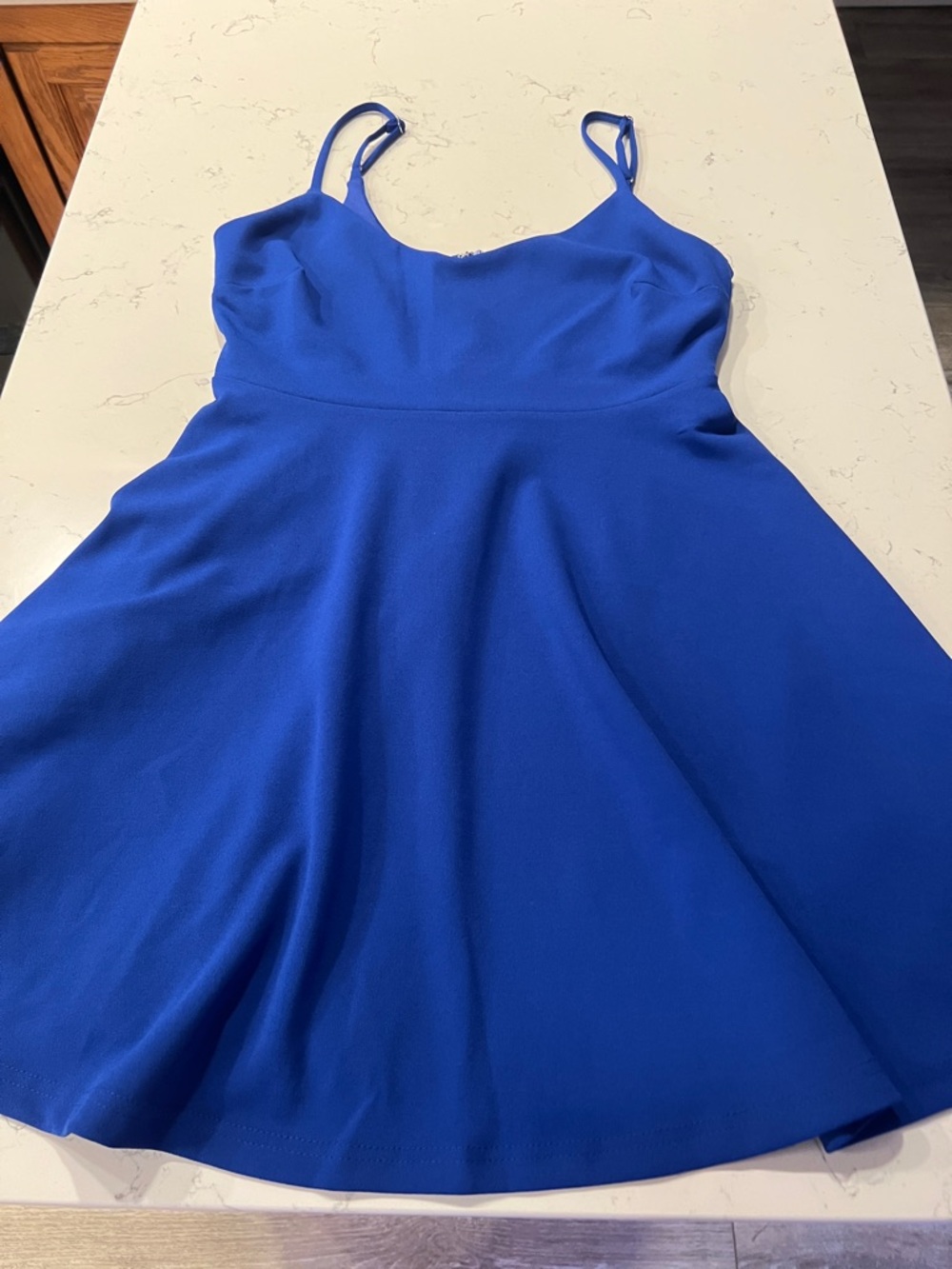 Lulu's Cobalt Blue Spaghetti-Strap Skater Dress